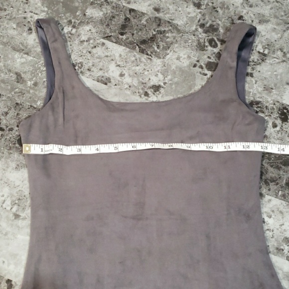 Body-Hugging Suede double  Scoop Neck Dress - Picture 4 of 7